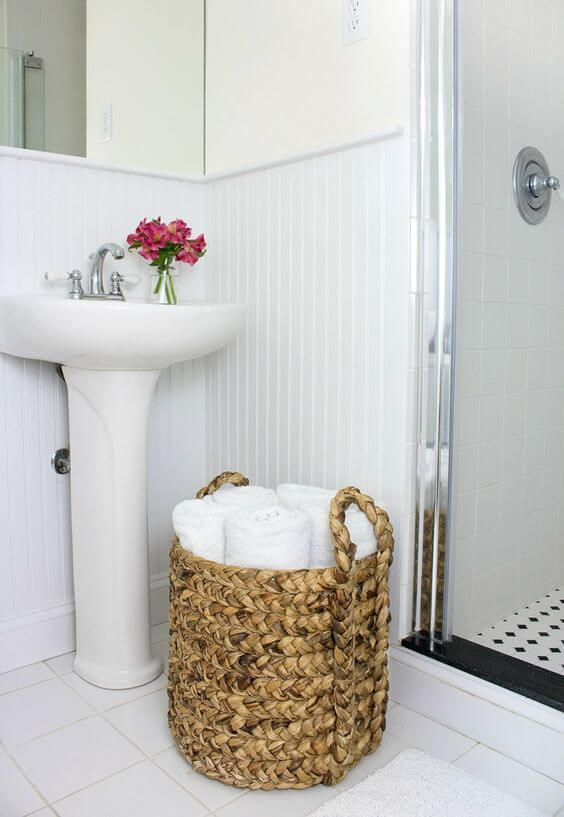 Bathrooms Basket Towel Storage